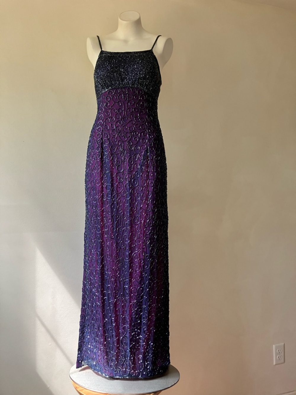 Sean Collection | Vintage Silk Beaded Maxi Slip Dress